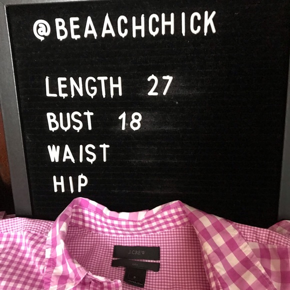 J Crew Boy Fit Gingham Cocktail Boyshirt - Picture 7 of 7